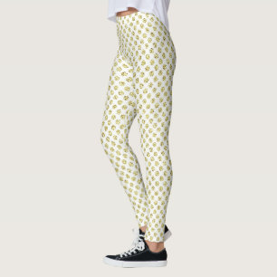 Leggings Blanc avec points d'or