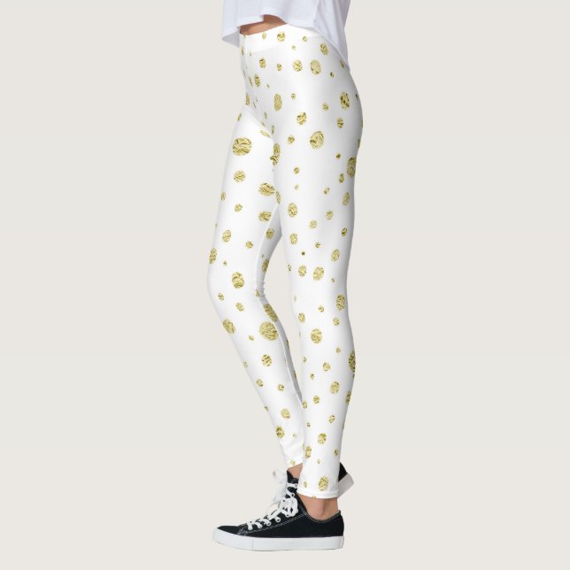 Leggings Blanc avec points d'or (Gauche)