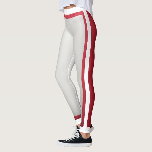 Leggings Blanc + Bande rouge (Gauche)