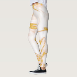 Leggings Blanc Et Or