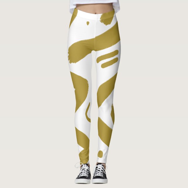 Leggings Blanc et or tribal (Devant)
