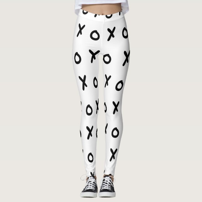 Leggings Blanc & Noir X O XO X&O's Tendance Mignon (Devant)