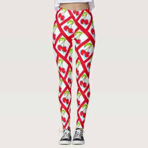 Leggings Blanc rouge Thunder_Cove de cerises