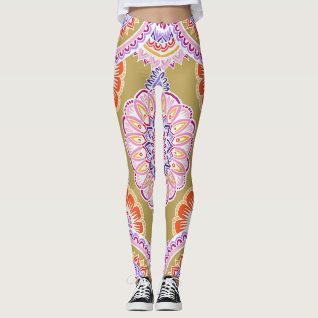 Leggings Blanc sur la couleur 2 de carton (Devant)