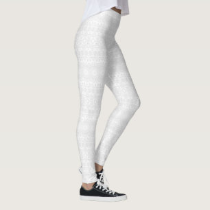 Leggings Blanc sur Mandala rayé blanc Kaleidoscope