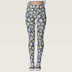Leggings Blancs anglais sur bleu