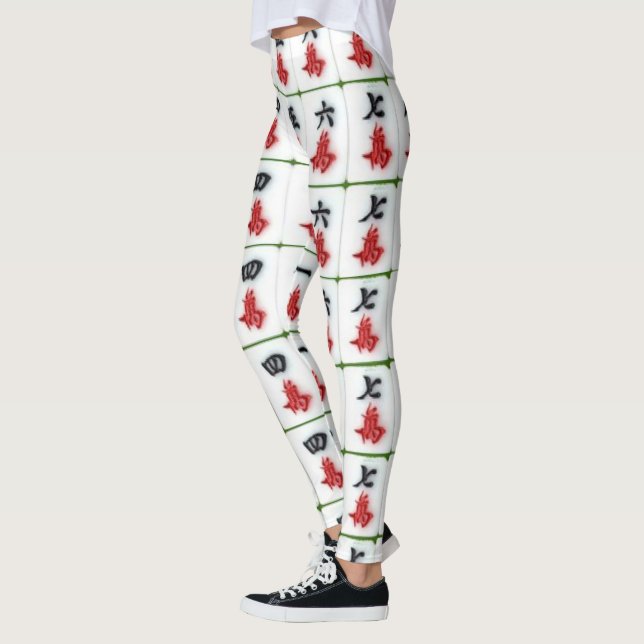 Leggings blancs au Mahjong  (Gauche)