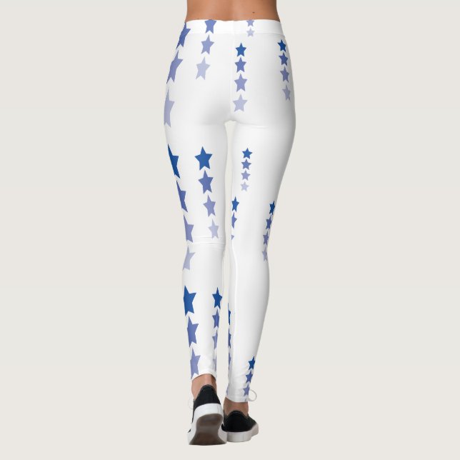 Leggings blancs aux étoiles bleues (Dos)