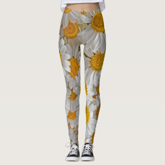 Leggings Blancs : Beau Arrière - plan Floral