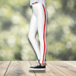 Leggings blancs élégants avec bande latérale rouge<br><div class="desc">Ces leggings blancs élégants et confortables avec une bande rouge audacieuse sont l'ajout parfait à votre garde-robe décontractée. Conçues pour la forme et la mode, elles offrent un look flatteur et attrayant. Que vous vous rendiez à la salle de sport ou aux courses de course, ces leggings offrent un mélange...</div>