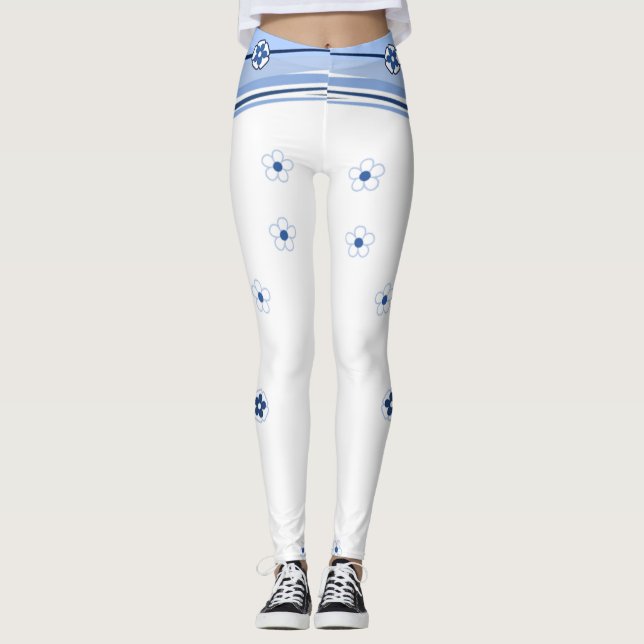 Leggings blancs et bleus (Devant)