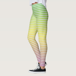 Leggings Blancs horizontaux sur un spectre pastel