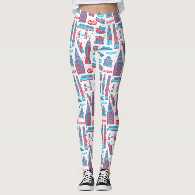 Leggings blancs Motifs de New York (Devant)