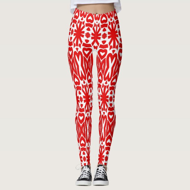Leggings blancs rouges sans soudure "Ratti_Creativ (Devant)