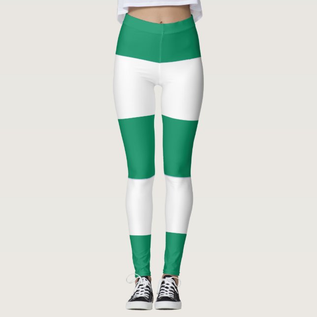 Leggings Blancs verts et blancs (Devant)