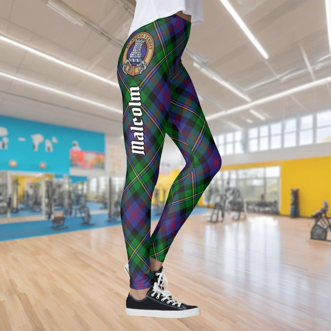 Leggings Blason du clan Malcolm sur tartan (Créateur téléchargé)