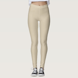 Leggings Blé neutre Brown Couleur solide Paire chaude