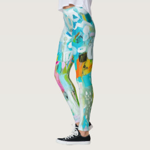Leggings Bleu Abstrait