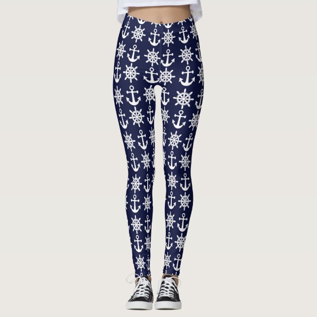 Leggings Bleu Ancre nautique (Devant)