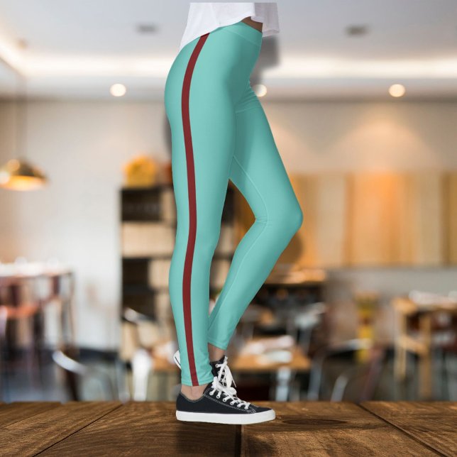 Leggings Bleu avec bande rouge foncé (Créateur téléchargé)