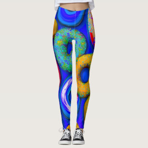 Leggings Bleu beignets colorés