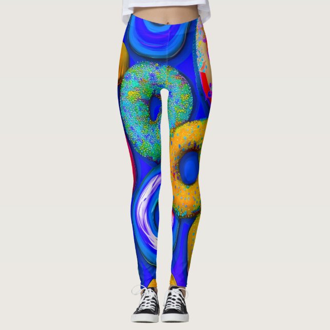 Leggings Bleu beignets colorés (Devant)