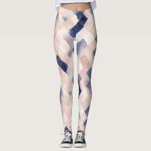 Leggings Bleu blanc rose Carrés