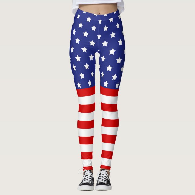 Leggings Bleu blanc rouge 4 juillet (Devant)