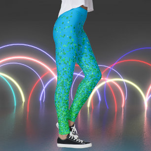 Leggings Bleu bleu azur et écolo Imprimer