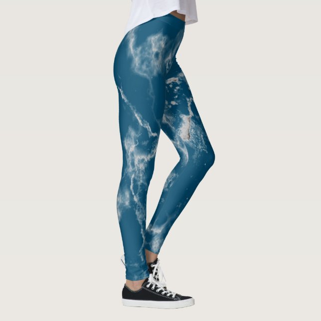 Leggings Bleu Bleu Blanca Marbre Motif Cute Girl (Droite)