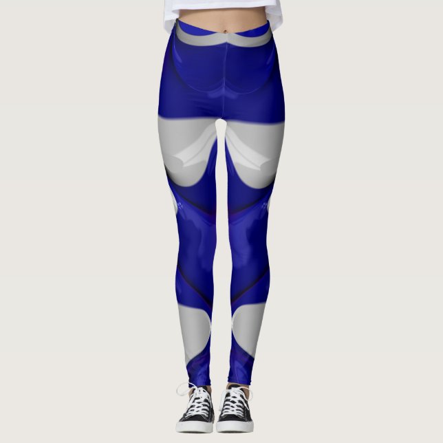 Leggings ~bleu brillant blanc ~ Original (Devant)