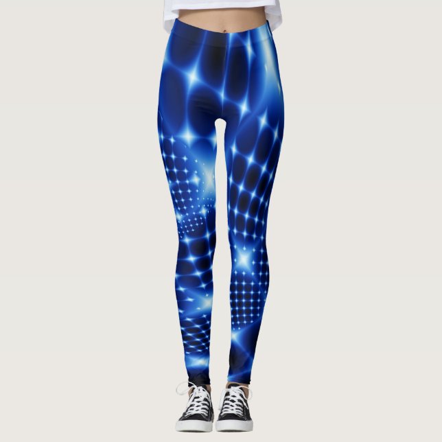Leggings Bleu brillant fractal (Devant)