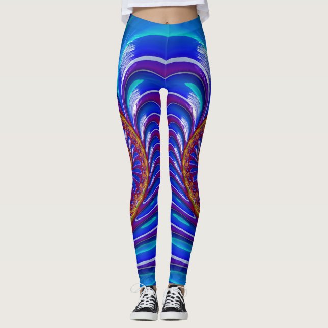 Leggings ~bleu brillant violet jaune ~ Original (Devant)