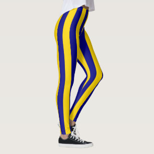 Leggings Bleu de Californie et bandes verticales d'or