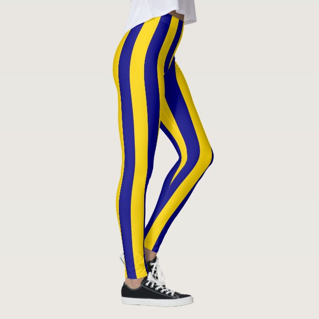 Leggings Bleu de Californie et bandes verticales d'or (Droite)