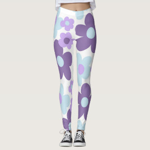 Leggings Bleu de lavande pourpre Daisis rétro Rêve #1 #rétr
