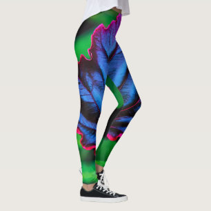 Leggings Bleu de néon sur vert vif