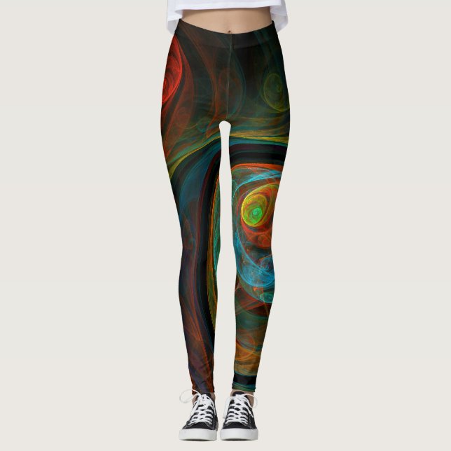Leggings Bleu de renaissance Art Abstrait (Devant)