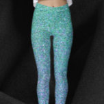 Leggings Bleu de verre Parties scintillant verte et violett<br><div class="desc">Design festif en parties scintillant bleu vert et violet!</div>
