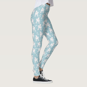 Leggings Bleu des Motifs de canicules et de vaches blanches