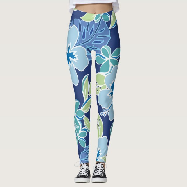 Leggings Bleu d'Hawaï (Devant)