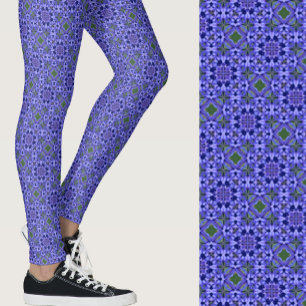 Leggings Bleu élégant à motif géométrique moderne
