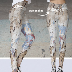 Leggings bleu et beige Abstrait