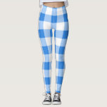 Leggings Bleu et blanc En vichy À damiers Motif<br><div class="desc">Leggings</div>