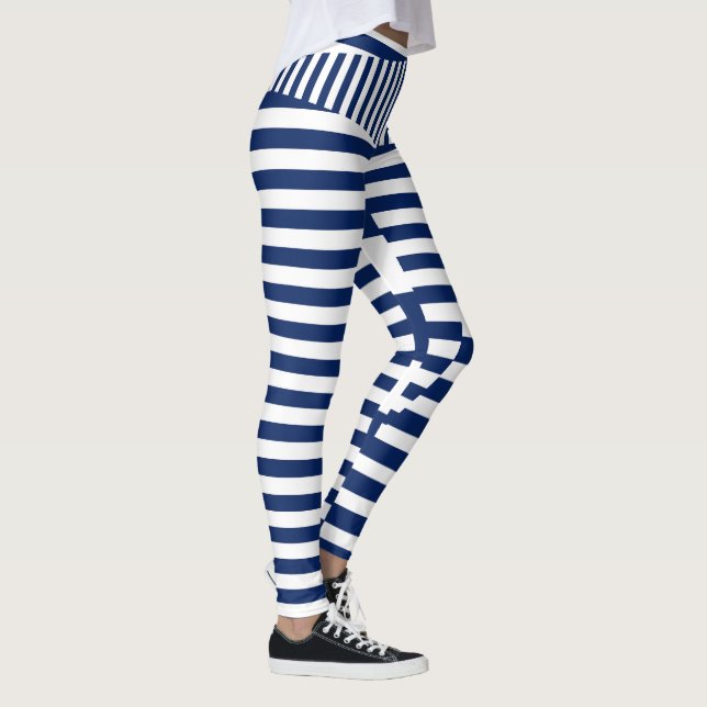 Leggings Bleu et blanc sur bandes (Droite)