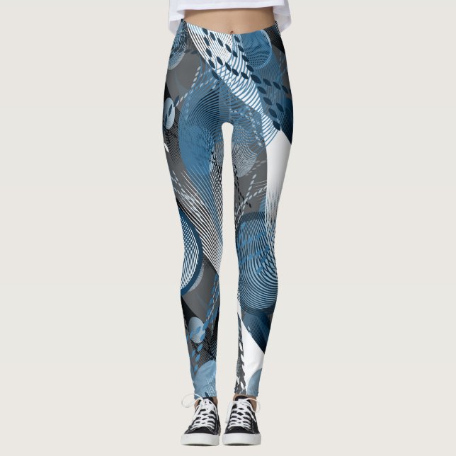 Leggings Bleu et gris. Résumé. (Devant)