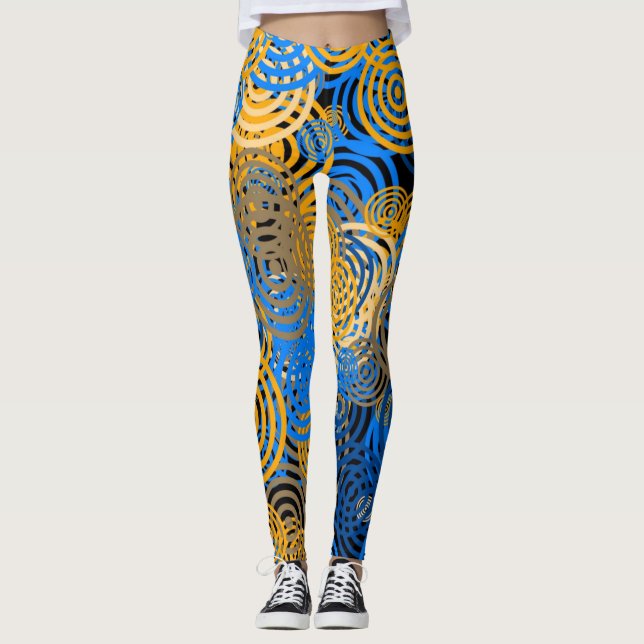 Leggings BLEU et JAUNE    - Légumineuses (Devant)