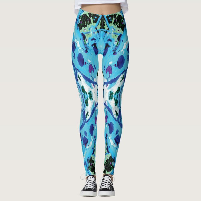 Leggings Bleu et vert Biologie marine (Devant)