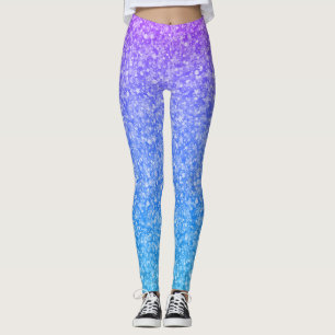 Leggings Bleu et violet fausse parties scintillant ombre
