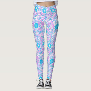Leggings Bleu et violet floral